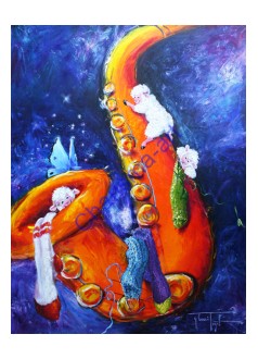 Soxophone Sheep Art PRINT