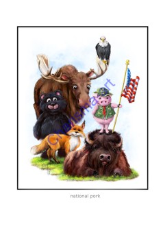 National Pork Wild Animals PRINTS