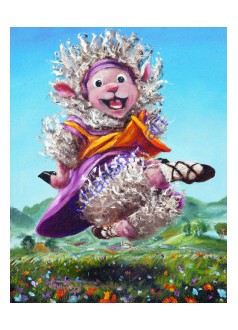Bouncing Around Irish Dancing Sheep Art