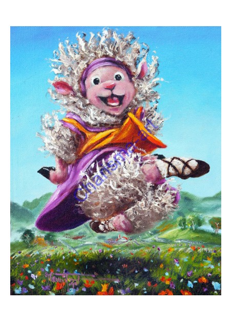 Bouncing Around Irish Dancing Sheep Art