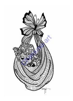 Coloring Page Little Blessing Adult Zen Version 5x7 Digital Download