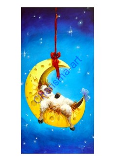 Maaah In The Moon GICLEE CANVAS PRINT