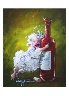 Full-Bodied Red Wine Sheep PRINT