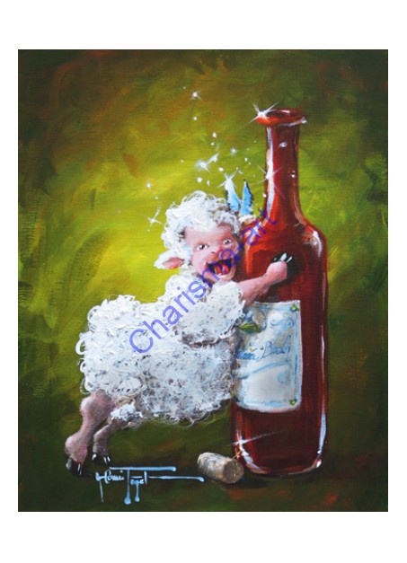 Full-Bodied Red Wine Sheep PRINT