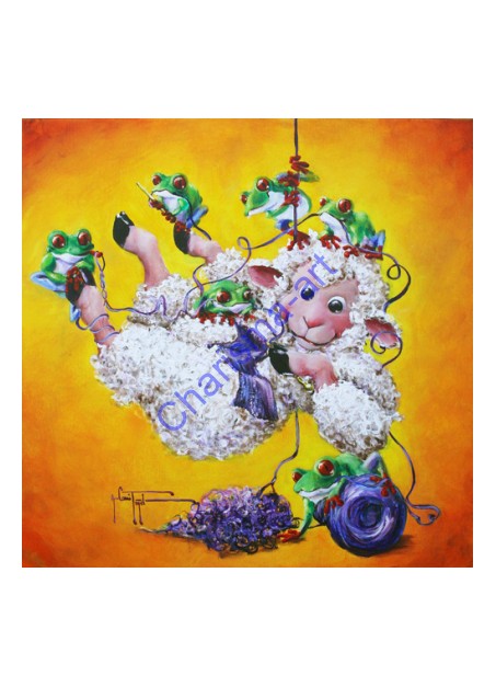 Frog It All Square Format on Canvas