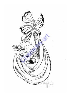 Coloring Page Little Blessing Kids Version 5x7 Digital Download