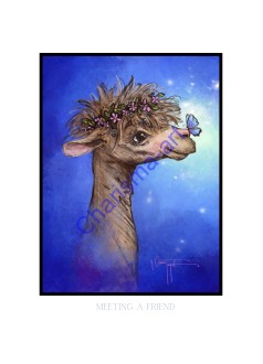 Meeting A Friend Alpaca Art PRINT