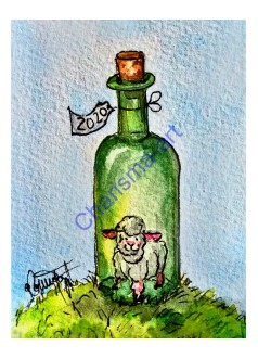 Vintage 2020 Wine Bottle PRINT