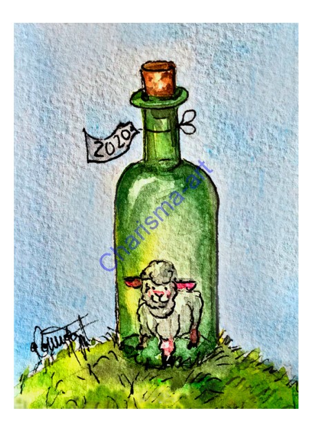 Vintage 2020 Wine Bottle PRINT
